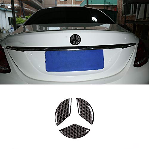 YIWANG Emblema de fibra de carbono real para puerta trasera de coche