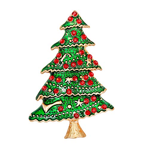 YAZILIND Rhinestone árbol de Navidad Broche Pins Mujeres niñas Bre