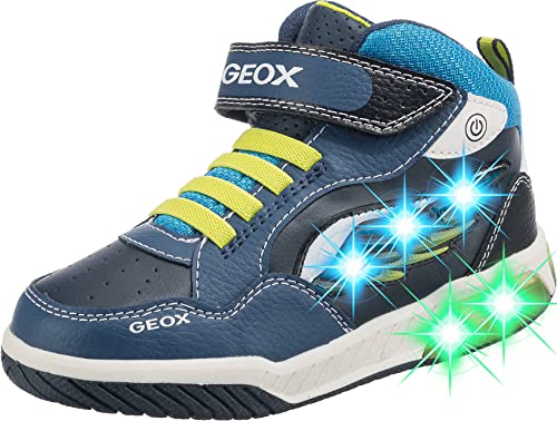 Geox J Inek Boy D, Sneakers para Niño, Multicolor (Navy/Lime), 31 E
