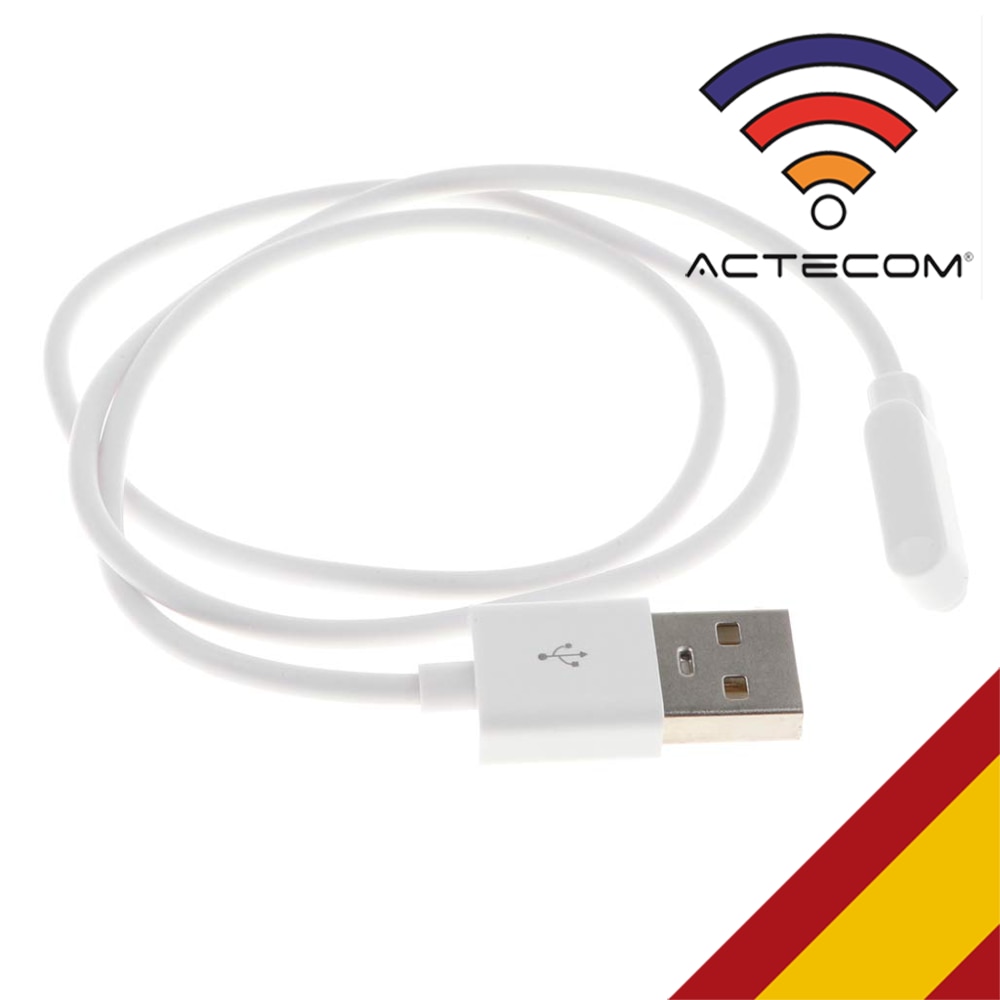 ACTECOM Cable de Carga USB Reloj Inteligente Conector magnético 2 P