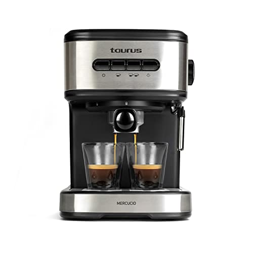 Taurus Mercucio – Cafetera espresso 20 Bar, programable, parada auto