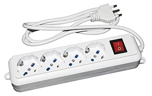 LINK LKMP04 – Regleta de 4 Tomas universales IT/Schuko 10/16 A, Ench