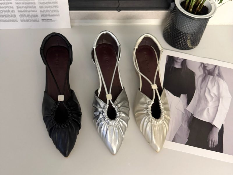 Zapatos individuales para Mujer con tacones, zapatos plisados con pu