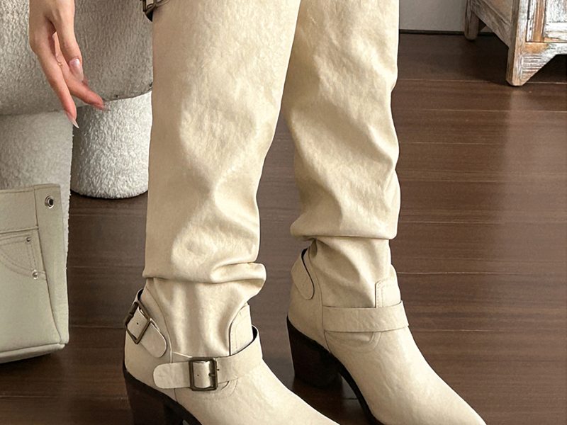Botas altas De tacón alto para Mujer, zapatos gruesos a la moda, za
