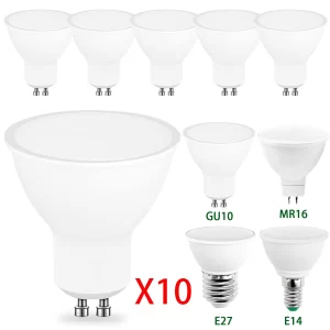 Lee más sobre el artículo 10 Uds GU10 E27 E14 MR16 GU5.3 Lampada bombilla LED 3W 6W 9W 12W 220