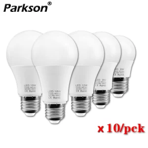 Lee más sobre el artículo 10 piezas E27 bombillas LED lámpara luz 220V 240V 18W 15W 12W 9W 6W