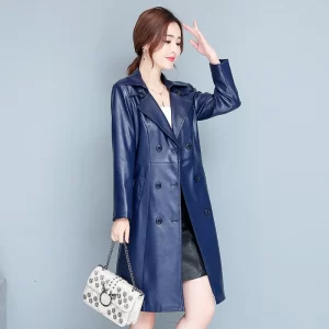Lee más sobre el artículo M-7XL Mujer Piel de carnero Gabán Primavera Otoño Invierno 2025 Moda