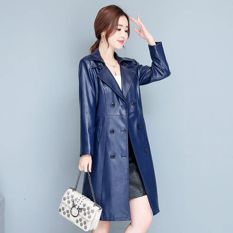 Lee más sobre el artículo M-7XL Mujer Piel de carnero Gabán Primavera Otoño Invierno 2025 Moda