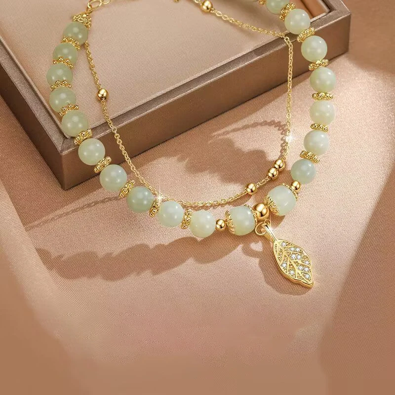 Lee más sobre el artículo Pulsera de Jade VERDE de estilo chino para mujer, exquisita correa d