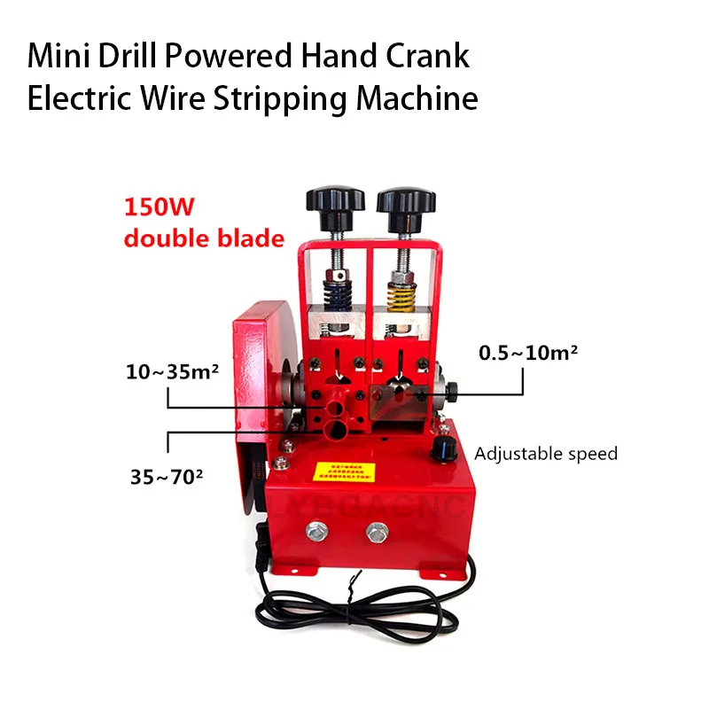 Lee más sobre el artículo Mini pelado de cables eléctrico con manivela manual, 150W, para elim
