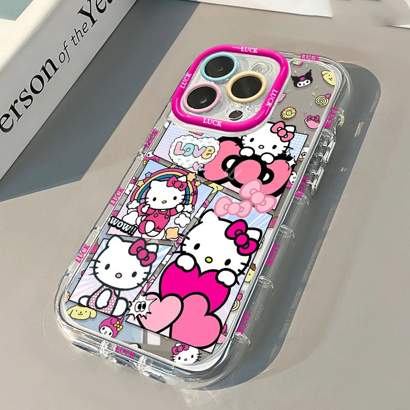 Lee más sobre el artículo Amor Hello Kitty espejo de maquillaje funda de teléfono para iPhone
