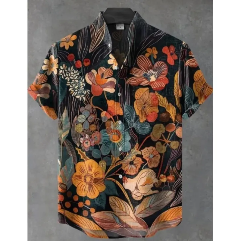 Lee más sobre el artículo Camisa informal de lino a la moda Para Hombre, Top de manga corta co