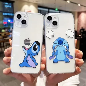 Lee más sobre el artículo Bandai Stitch funda transparente para iPhone 16 15 14 13 12 11 Pro M