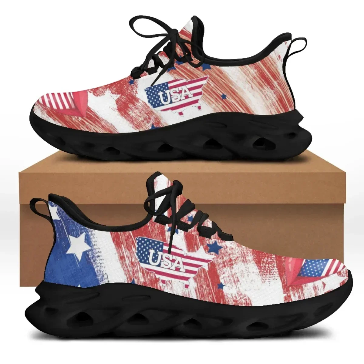 Lee más sobre el artículo CYWGIFT, zapatos planos de malla con bandera de EE. UU., zapatos gru
