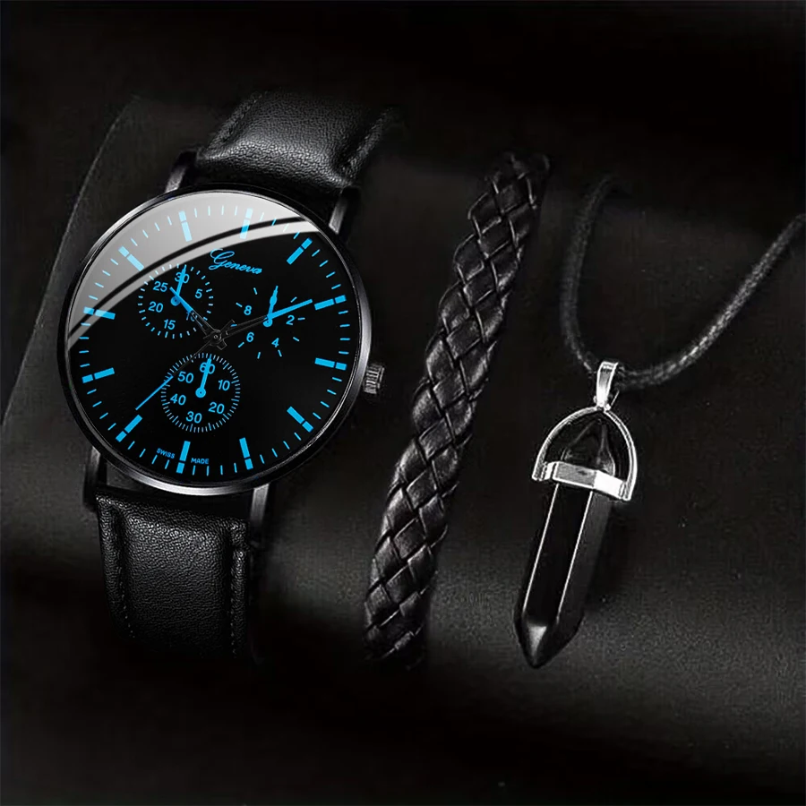 Lee más sobre el artículo 3 unids/set de relojes de negocios para hombre, correa de cuero info