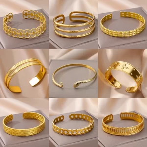 Lee más sobre el artículo Brazalete de serpiente para mujer, pulsera con apertura de acero ino