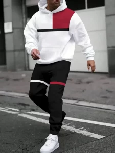 Lee más sobre el artículo Sudaderas con capucha de diseño Simple para hombre, conjuntos de dos
