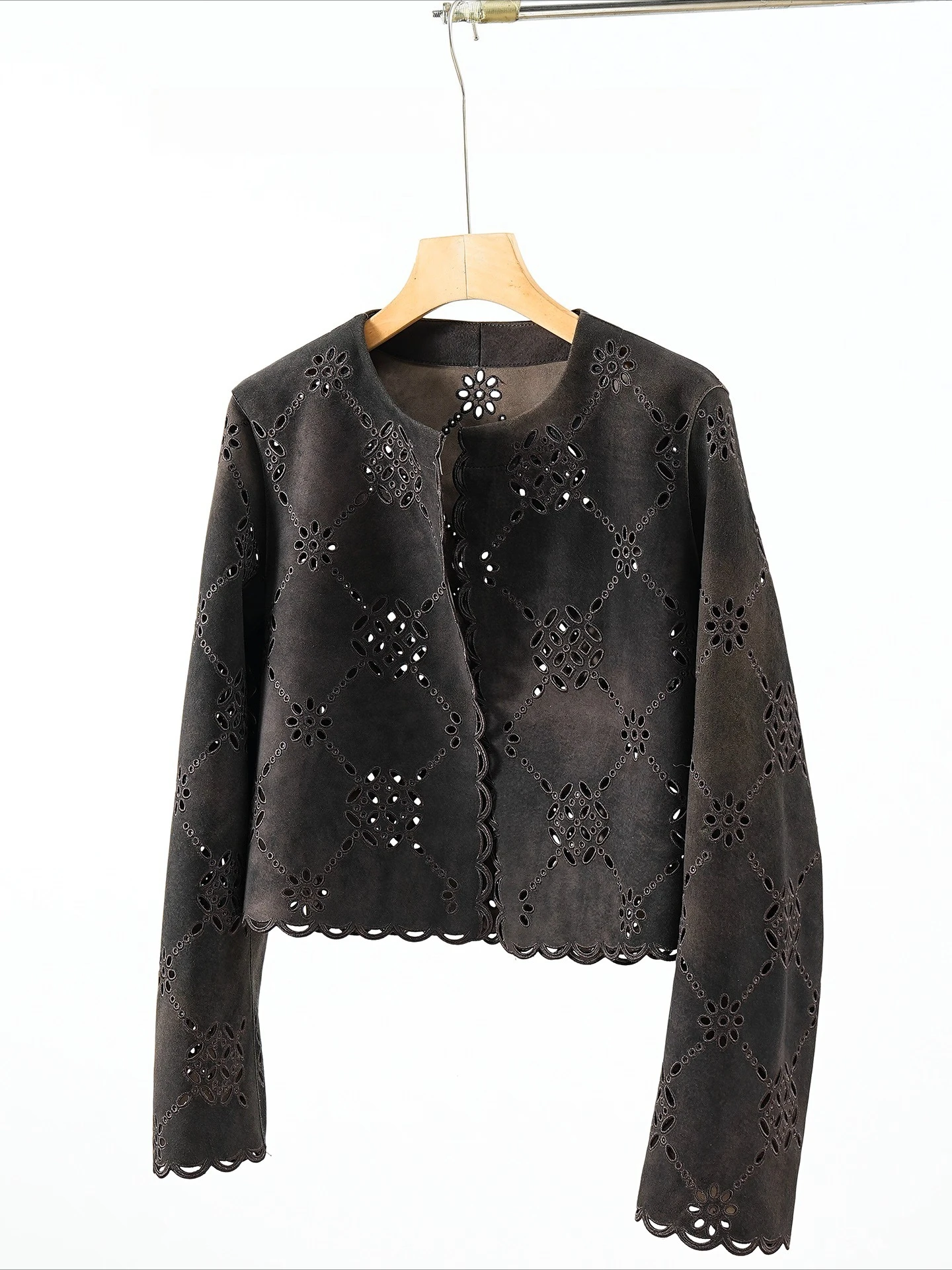 Lee más sobre el artículo Chaqueta de cuero de ante auténtico para mujer, abrigo de moda Vinta