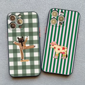 Lee más sobre el artículo Funda de teléfono Simple y bonita con diseño de animales a cuadros v