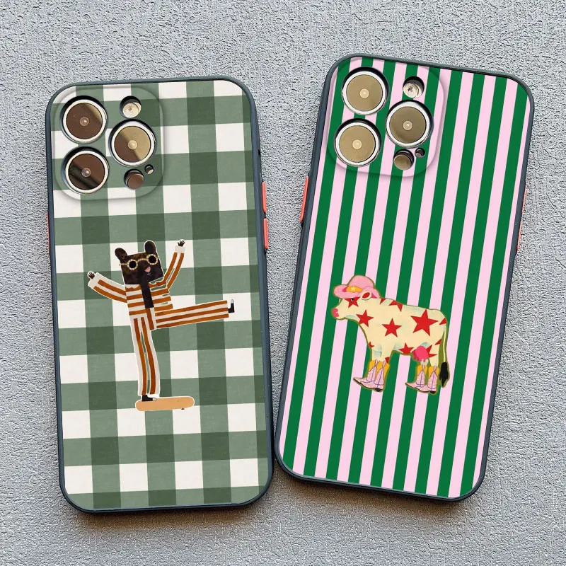 Lee más sobre el artículo Funda de teléfono Simple y bonita con diseño de animales a cuadros v