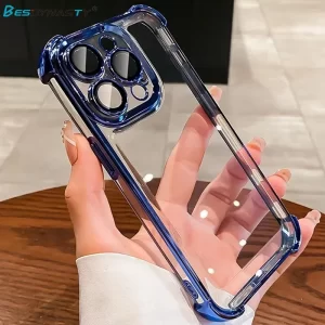 Lee más sobre el artículo Funda de teléfono transparente galvanizada de lujo a prueba de golpe