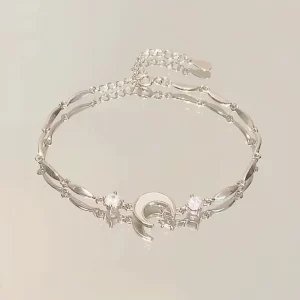 Lee más sobre el artículo Pulsera de circón de Color plateado para mujeres y niñas, pulseras d