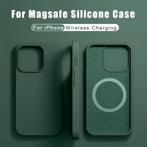 Lee más sobre el artículo Funda de silicona líquida For Magsafe para iPhone, carcasa trasera s