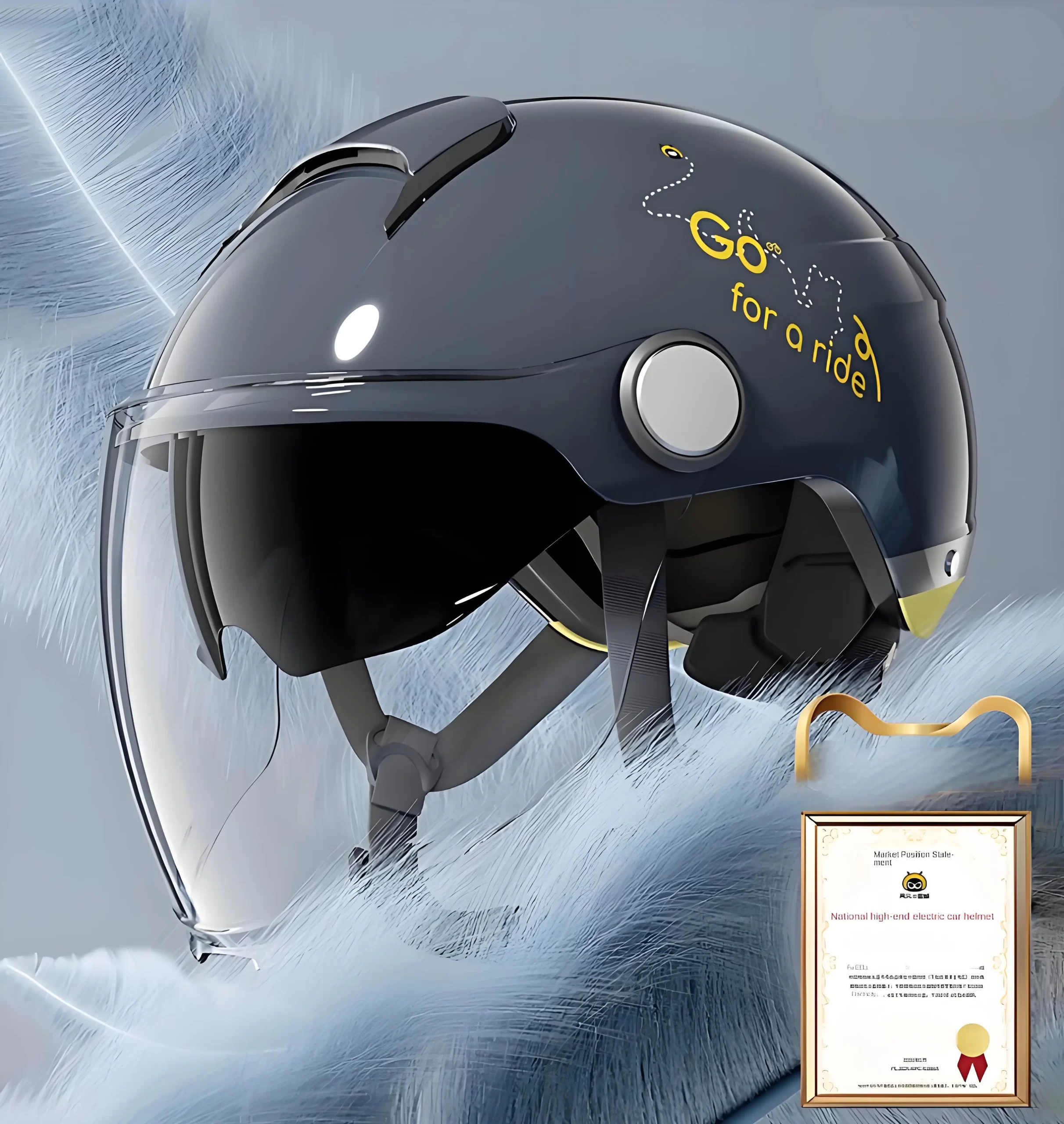 Lee más sobre el artículo Medio casco de motocicleta E-Bike |   Carcasa ABS EPS, visera antivi