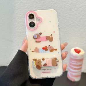 Lee más sobre el artículo Funda de teléfono de Color sólido con dibujos de cachorros y animale