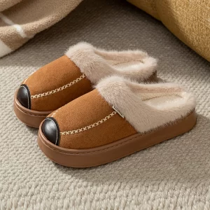 Lee más sobre el artículo Zapatillas de felpa para mujer, botas de invierno para niña, cálidas