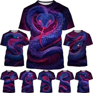 Lee más sobre el artículo Camiseta de manga corta con estampado 3D de animales geniales para h