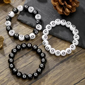 Lee más sobre el artículo Gran venta de billar creativo negro 8 pulsera de cuentas figura de b