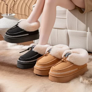Lee más sobre el artículo Zapatillas de invierno para mujer, zapatos informales esponjosos de