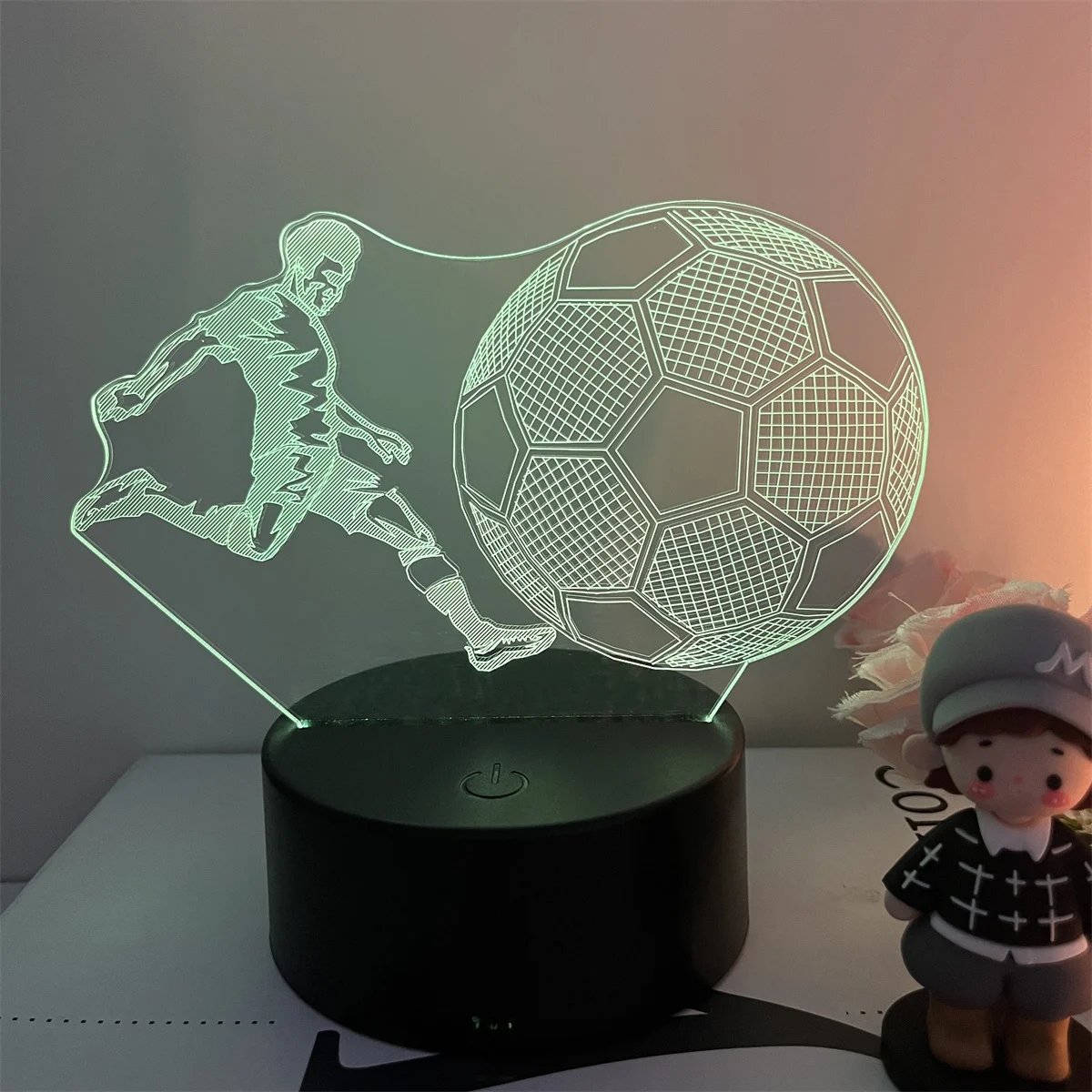 Lee más sobre el artículo Luz nocturna 3D de fútbol, lámpara de ilusión óptica 3D con tacto, l