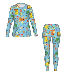 Lee más sobre el artículo Bulbasaur Conjunto de leggings y camiseta de manga larga para mujer,