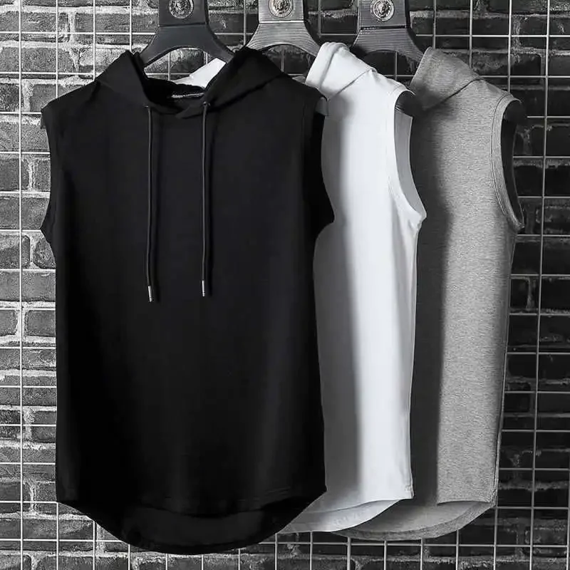 Lee más sobre el artículo Chalecos sin mangas con capucha y cuello de corbata para hombre, cam