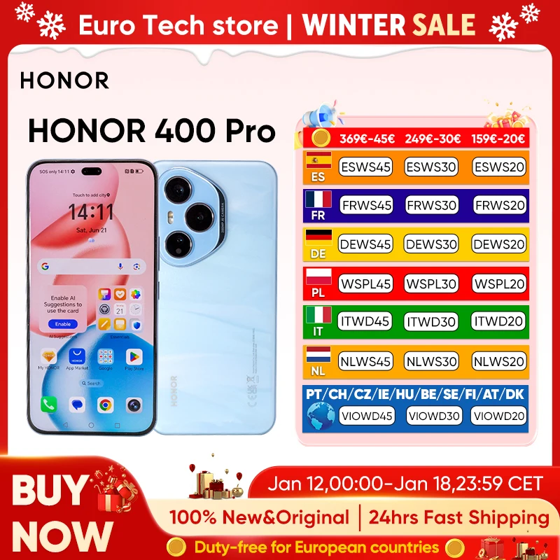 Lee más sobre el artículo HONOR 400 Pro 5G Smartphone 6,7′′ AMOLED Snapdragon 8 Gen 3 MagicOS