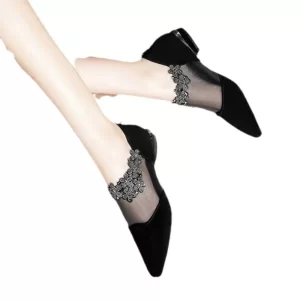 Lee más sobre el artículo Zapatos puntiagudos con diseño de agua para mujer, botas de malla co