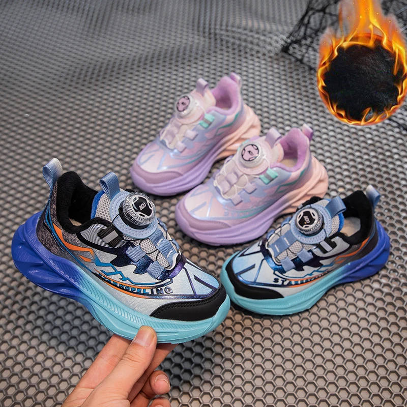 Lee más sobre el artículo Zapatillas de deporte para niños y niñas con botón giratorio, zapato