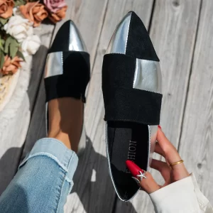 Lee más sobre el artículo Mocasines de punta puntiaguda con bloques de color para mujer: zapat