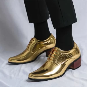 Lee más sobre el artículo Zapatillas de vestir con tacones para hombre, zapatos de vestir marr