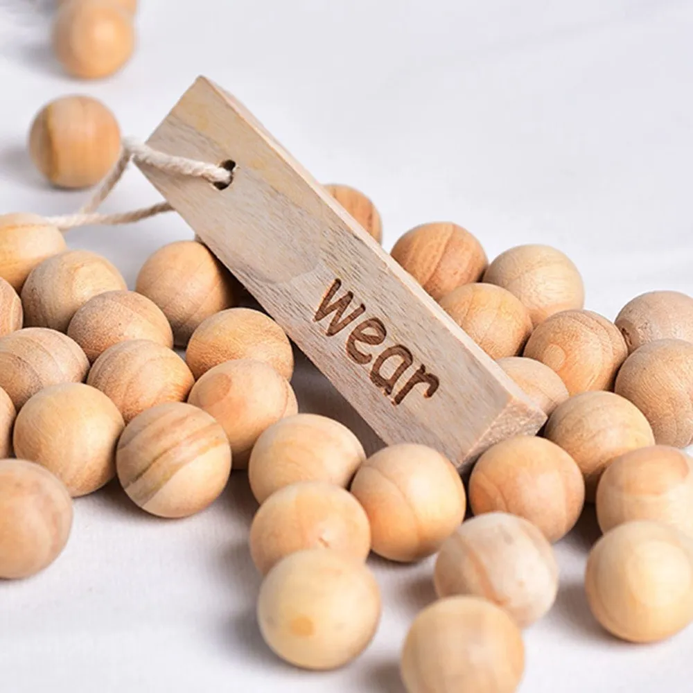 Lee más sobre el artículo Nuevas bolas de madera de cedro Natural, 10/50/100 Uds., bolas de ma
