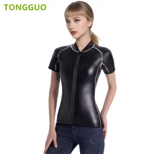 Lee más sobre el artículo Cool mujer Body Shaper Stand Collar Chaqueta de cuero Línea blanca e
