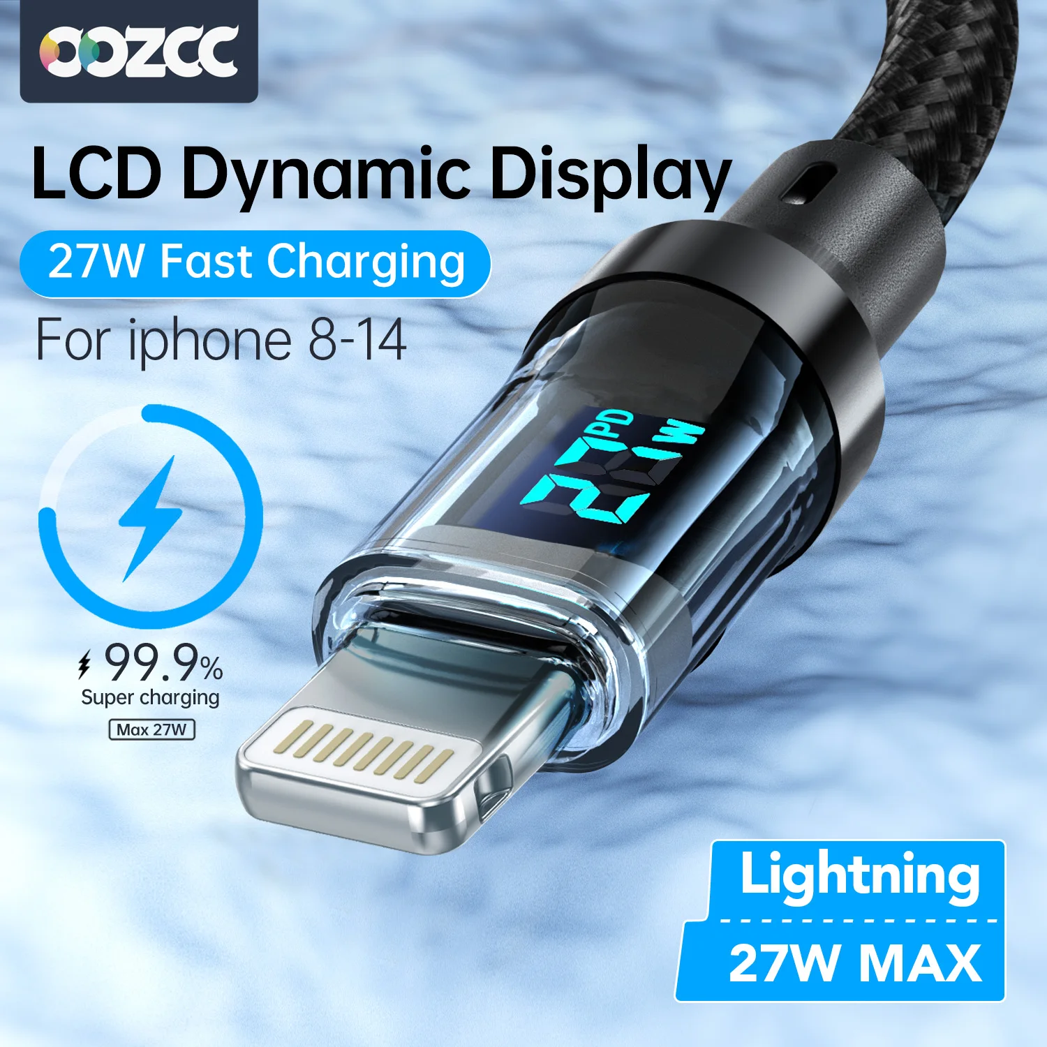 Lee más sobre el artículo Cable de carga rápida PD 27W pantalla LCD transferencia de datos de