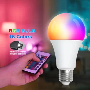 Lee más sobre el artículo Bombilla LED RGB AC 220V 230V E27 Bombillas LED IR Control remoto ca