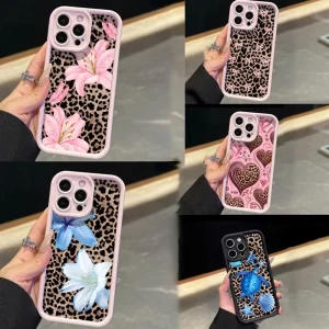 Lee más sobre el artículo Funda de teléfono con estampado de leopardo y flor de lirio con lazo