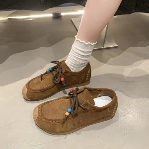 Lee más sobre el artículo Zapatos informales con cordones y cuentas de colores para mujer, zap