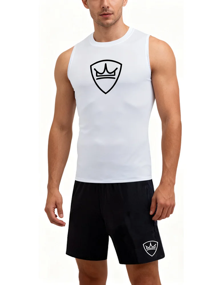 Lee más sobre el artículo 2025 Traje deportivo ajustado sin mangas con patrón de moda para hom