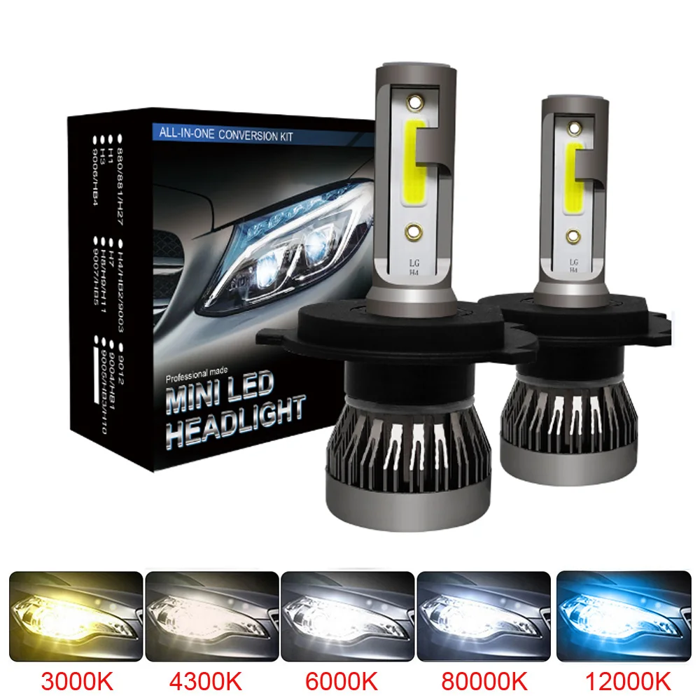 Lee más sobre el artículo 2 uds LED H4 H7 faro de coche H1 bombilla LED H8 H11 9005 HB3 9006 H