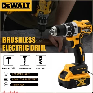 Lee más sobre el artículo Taladro Eléctrico de Impacto sin Escobillas Dewalt DCD796, Destornil